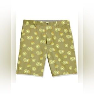 NWT kiwi print chino shorts 32 Amazon essentials preppy beach resort wear